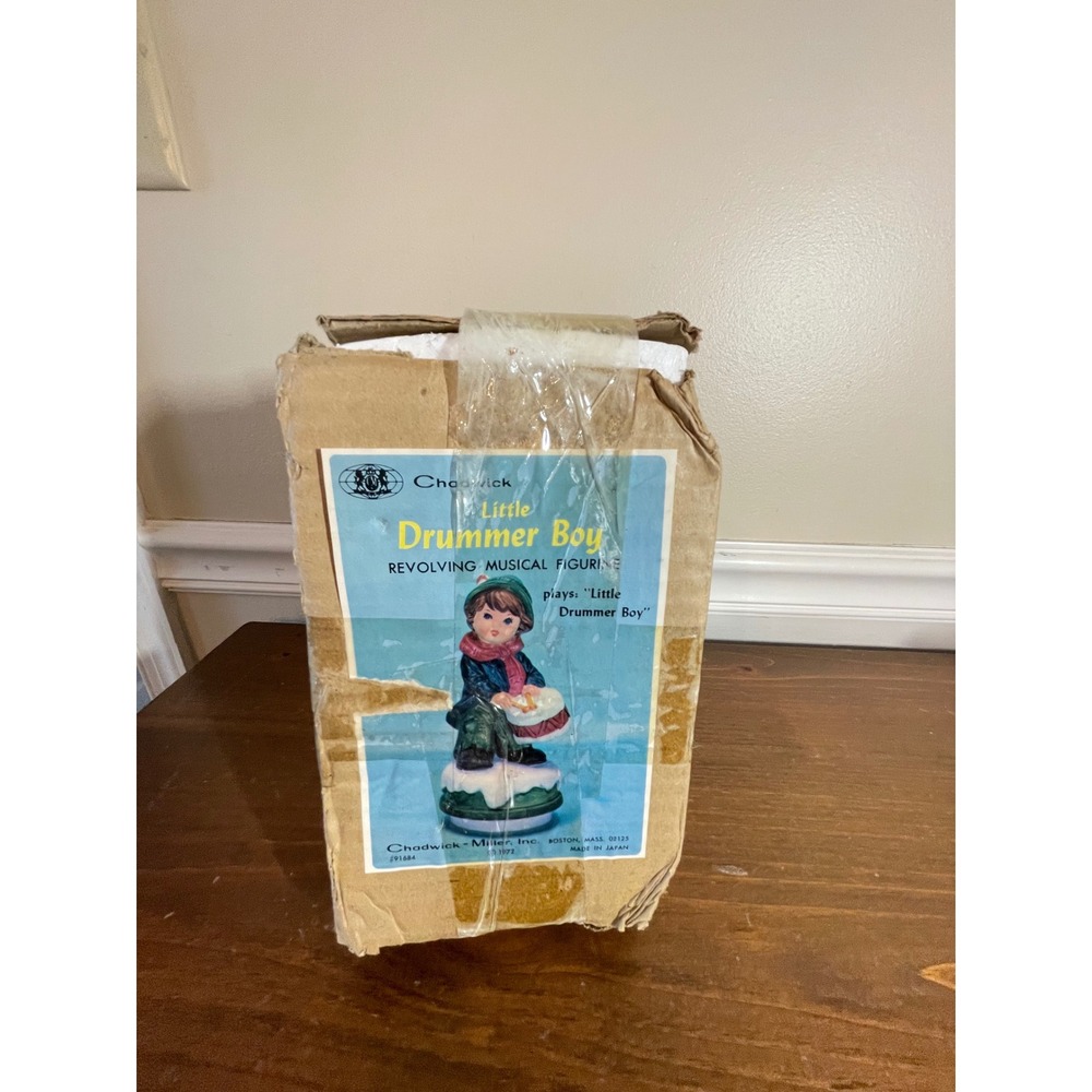 Vintage 1972 Chadwick-Miller Little Drummer Boy Revolving Musical Figurine Box